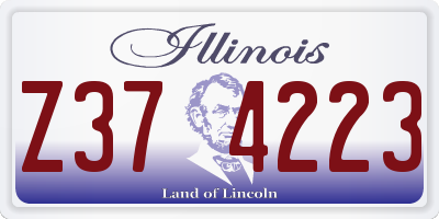 IL license plate Z374223