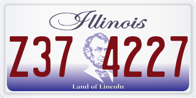 IL license plate Z374227