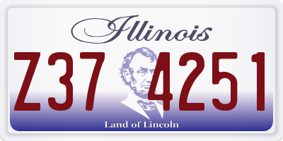IL license plate Z374251