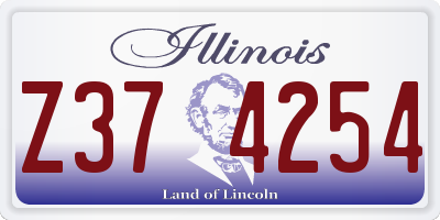 IL license plate Z374254