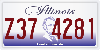 IL license plate Z374281