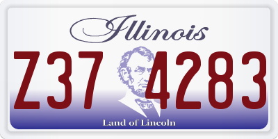 IL license plate Z374283