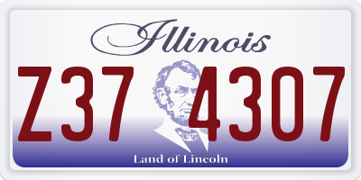 IL license plate Z374307