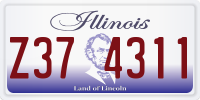 IL license plate Z374311