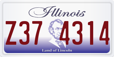 IL license plate Z374314