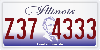 IL license plate Z374333