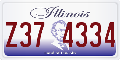 IL license plate Z374334