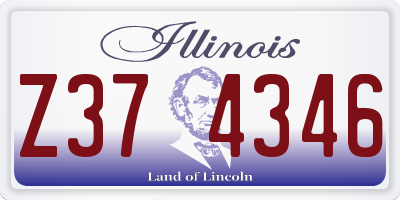 IL license plate Z374346