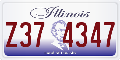 IL license plate Z374347