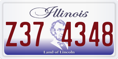 IL license plate Z374348