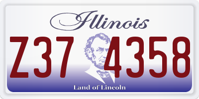 IL license plate Z374358