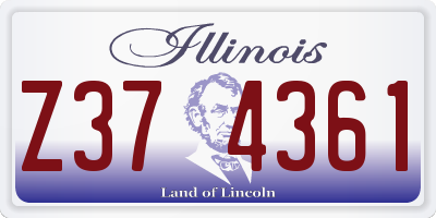 IL license plate Z374361