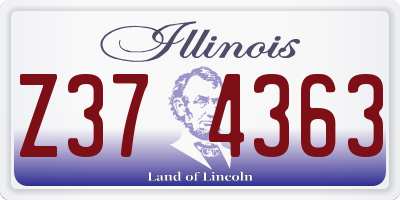 IL license plate Z374363