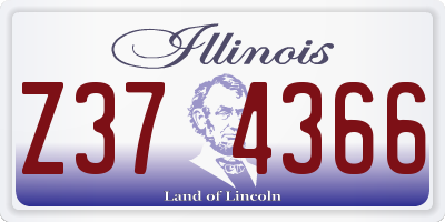 IL license plate Z374366