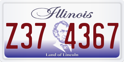 IL license plate Z374367