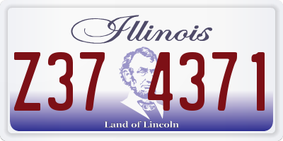 IL license plate Z374371