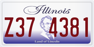 IL license plate Z374381