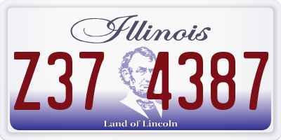 IL license plate Z374387