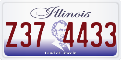 IL license plate Z374433
