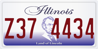 IL license plate Z374434