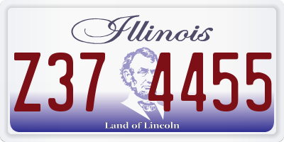 IL license plate Z374455