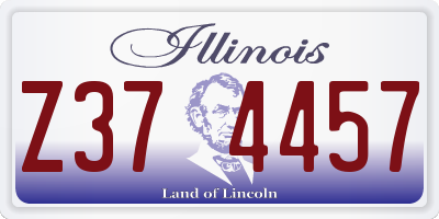 IL license plate Z374457