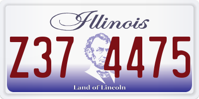 IL license plate Z374475