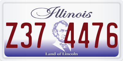 IL license plate Z374476