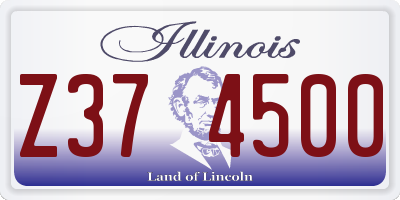 IL license plate Z374500