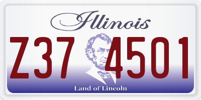 IL license plate Z374501