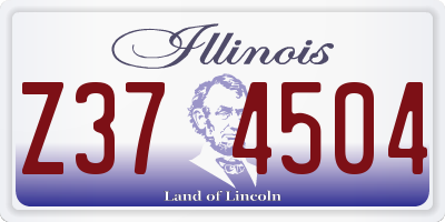 IL license plate Z374504