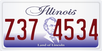 IL license plate Z374534