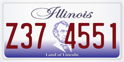 IL license plate Z374551