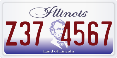 IL license plate Z374567