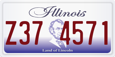 IL license plate Z374571