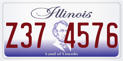IL license plate Z374576