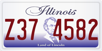 IL license plate Z374582