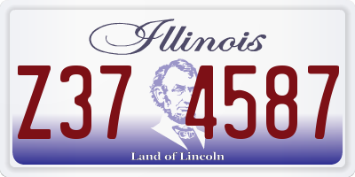 IL license plate Z374587