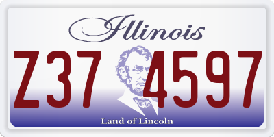 IL license plate Z374597