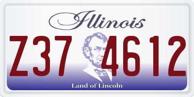 IL license plate Z374612