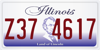 IL license plate Z374617