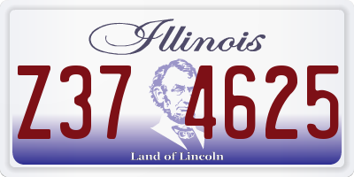 IL license plate Z374625