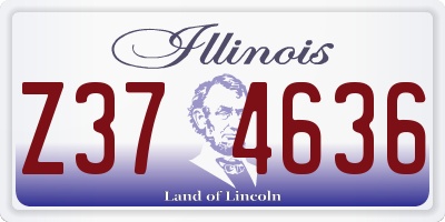 IL license plate Z374636