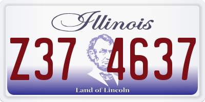 IL license plate Z374637
