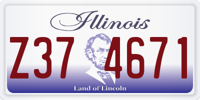 IL license plate Z374671
