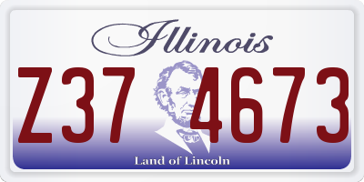 IL license plate Z374673