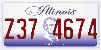 IL license plate Z374674