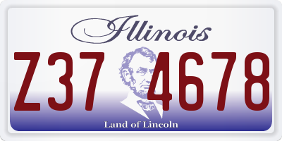 IL license plate Z374678