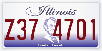 IL license plate Z374701