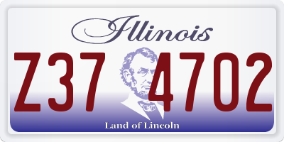 IL license plate Z374702